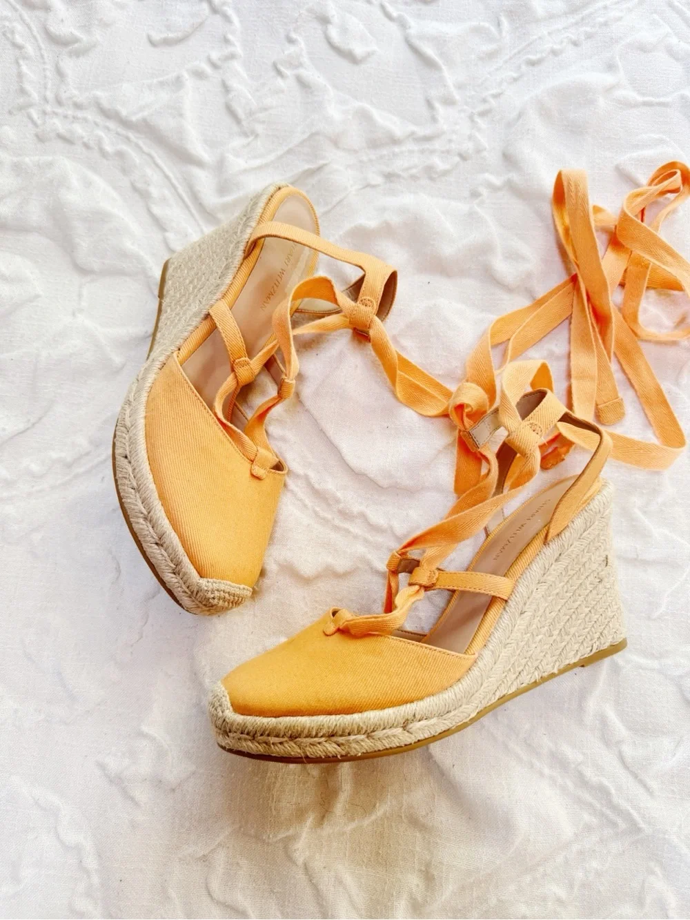 Stuart Weitzman Mango Lace Up Espadrilles Size 7.5 - Picture 3 of 6